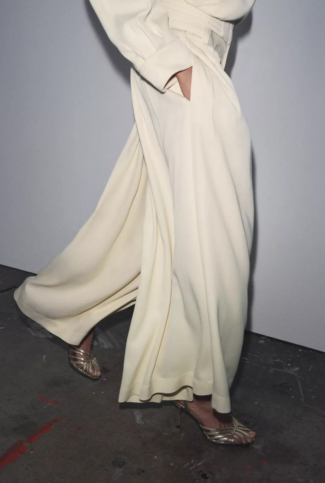 Flowing ivory evening dress