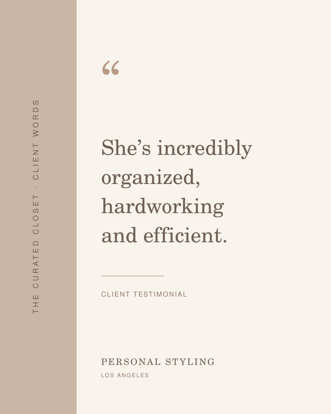 Client testimonial: She’s incredibly organized, hardworking and efficient.